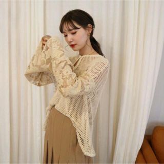 スナイデル(SNIDEL)の期間限定お値下げ中！Acka  flare sleeve ami tops(シャツ/ブラウス(長袖/七分))