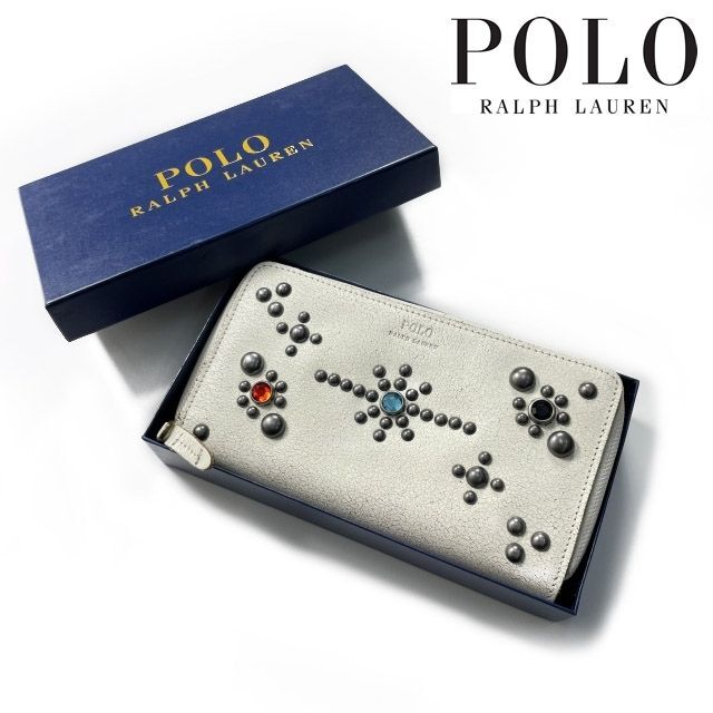 POLO RALPH LAUREN(ポロラルフローレン)のポロ ラルフローレン 長財布 クラッキング加工 高品質 白 190131 メンズのファッション小物(長財布)の商品写真