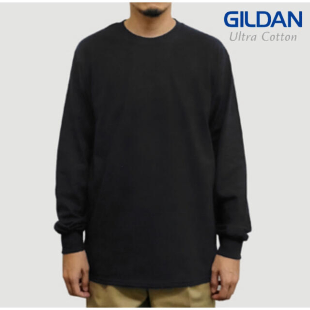 GILDAN(ギルタン)のGILDAN ギルダン 6ozウルトラコットン 無地 長袖Tシャツ　ブラック　M メンズのトップス(Tシャツ/カットソー(七分/長袖))の商品写真