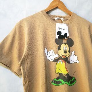 ディズニー(Disney)の新品　ディズニー　ミッキーマウス　Tシャツ  ベージュ(Tシャツ/カットソー(半袖/袖なし))