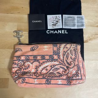 シャネル(CHANEL)のシャネル　クラッチ　ポーチ　バンダナ柄　レア　ココマーク(ポーチ)