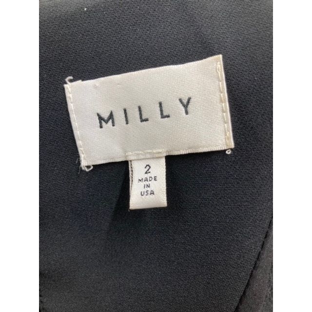 Milly(ミリー)の(良品)MILLY ミリー 黒　ワンピース　袖フリル　キレイめ　Uネック レディースのワンピース(ひざ丈ワンピース)の商品写真