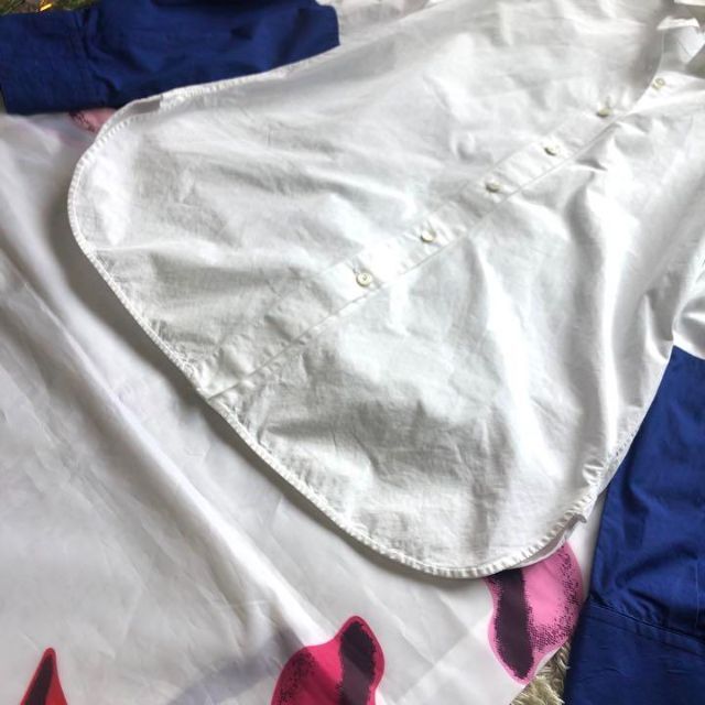 ヤマト工芸 【良品】CELINE バイカラーシャツ トップス ホワイト