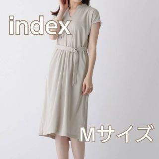 インデックス(INDEX)の2600 index カノコジャージワンピース ライトグレー M 新品未使用(ひざ丈ワンピース)