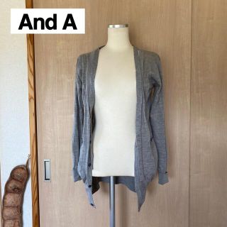 アンドエー(And A)の【And A】レディースウールカーディガン/グレー/size:38 (カーディガン)