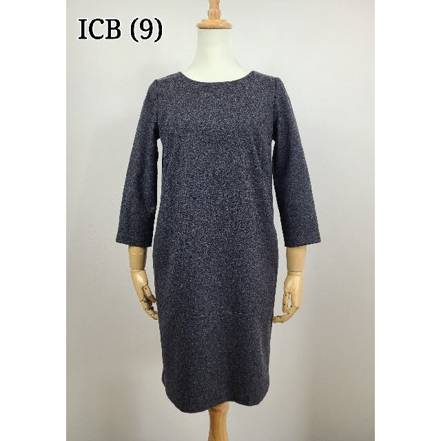 ICB(アイシービー)の美品(9)　icb カシミア混美ラインワンピース レディースのワンピース(ひざ丈ワンピース)の商品写真