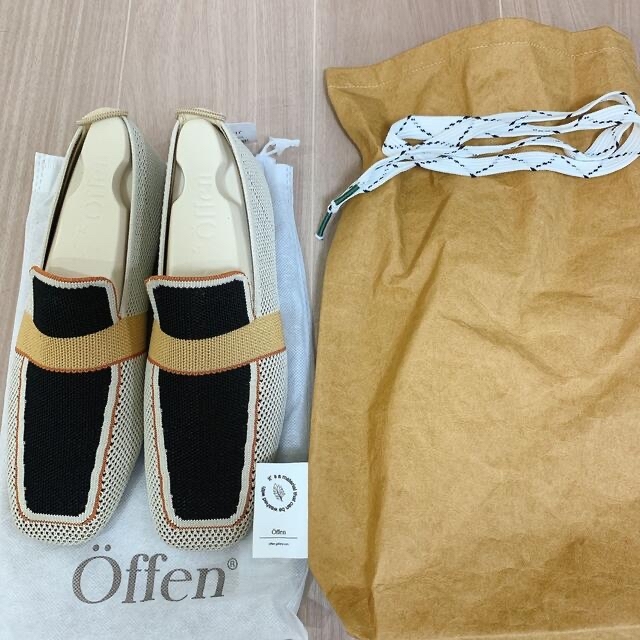 新品タグ付★Offen square-OPPEN / BEIGE & BLACK レディースの靴/シューズ(ローファー/革靴)の商品写真