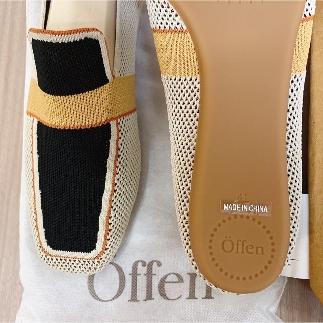 新品タグ付★Offen square-OPPEN / BEIGE & BLACK レディースの靴/シューズ(ローファー/革靴)の商品写真