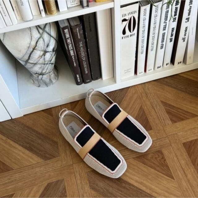 新品タグ付★Offen square-OPPEN / BEIGE & BLACK レディースの靴/シューズ(ローファー/革靴)の商品写真