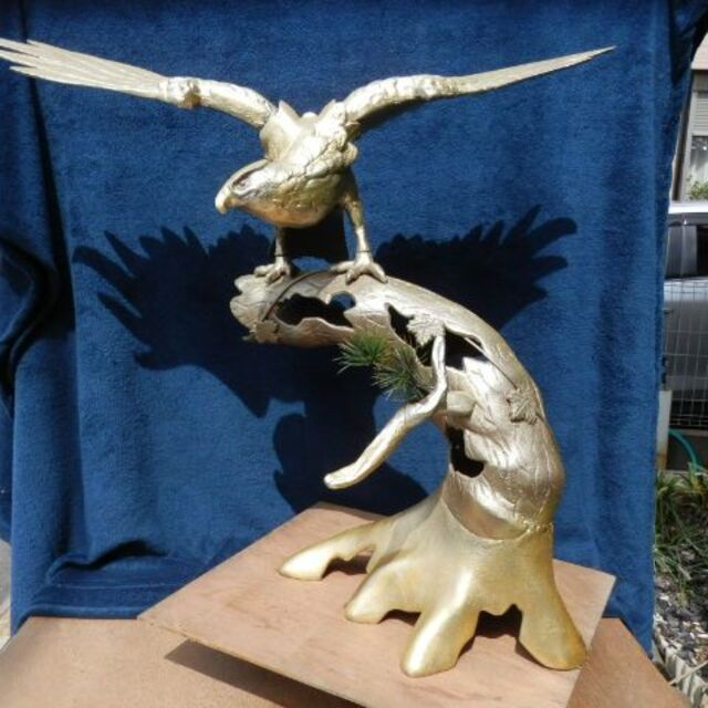 ゴールドホーク 松鷹（高さ約47.5cm） 鋳鉄製 鷹の置物 14.6kg | www