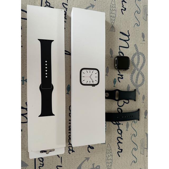 Apple(アップル)のApple watch series7 41mm グラファイトステンレスケース メンズの時計(腕時計(デジタル))の商品写真