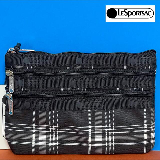 LeSportsac - レスポートサック ポーチ スリー ジップ PEARL PLAID 新品 No.Eの通販 by DENIM BLUE