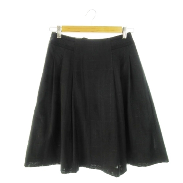 NATURAL BEAUTY BASIC(ナチュラルビューティーベーシック)のナチュラルビューティーベーシック スカート ひざ丈 ウール混 チェック S 黒 レディースのスカート(ひざ丈スカート)の商品写真