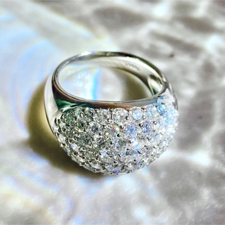 PT900 最高級ダイヤモンド パヴェリング 指輪　3ct(リング(指輪))