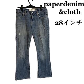 【即日発送】paperdenim&cloth フレアデニム ダメージジーンズ 