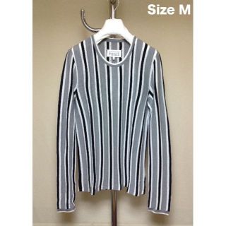 マルタンマルジェラ(Maison Martin Margiela)の新品 M マルジェラ 19ss ストライプ柄ニット グレー 9605(ニット/セーター)