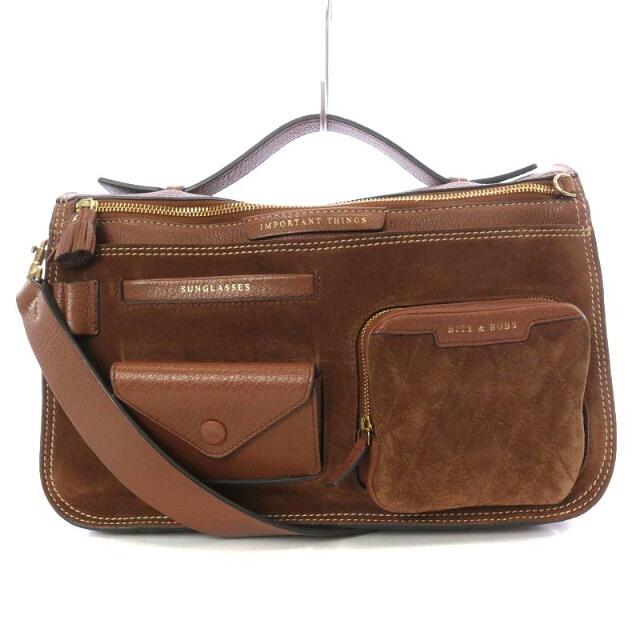 アニヤハインドマーチ Multi Pocket Satchel 茶色