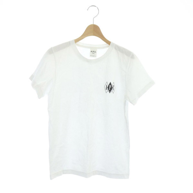 A.P.C(アーペーセー)のアーペーセー ロゴTシャツ カットソー 半袖 クルーネック プリント S 白 レディースのトップス(Tシャツ(半袖/袖なし))の商品写真