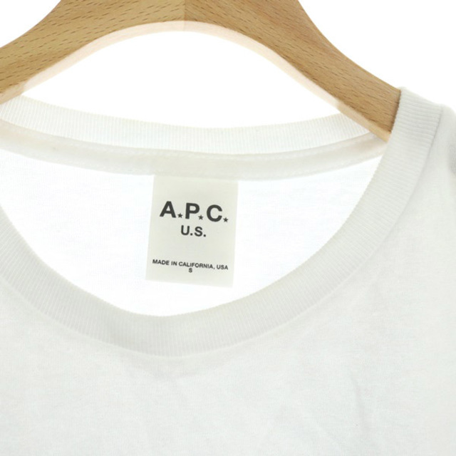 A.P.C(アーペーセー)のアーペーセー ロゴTシャツ カットソー 半袖 クルーネック プリント S 白 レディースのトップス(Tシャツ(半袖/袖なし))の商品写真