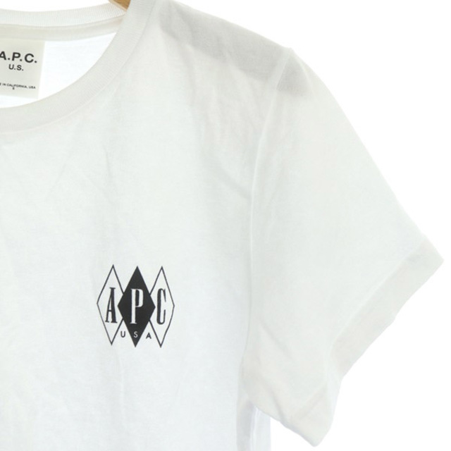 A.P.C(アーペーセー)のアーペーセー ロゴTシャツ カットソー 半袖 クルーネック プリント S 白 レディースのトップス(Tシャツ(半袖/袖なし))の商品写真