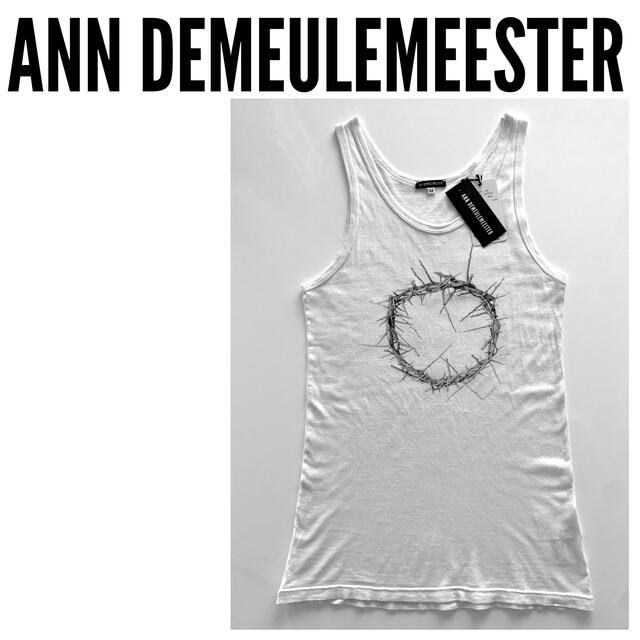 Ann Demeulemeester(アンドゥムルメステール)の【激レア】アンドゥムルメステール　タンクトップ　３４　ホワイト メンズのトップス(タンクトップ)の商品写真