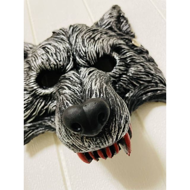 狼マスク 赤い牙 アニマル 怖い 仮面 コスプレ バラエティー パーティー エンタメ/ホビーのコスプレ(アクセサリー)の商品写真