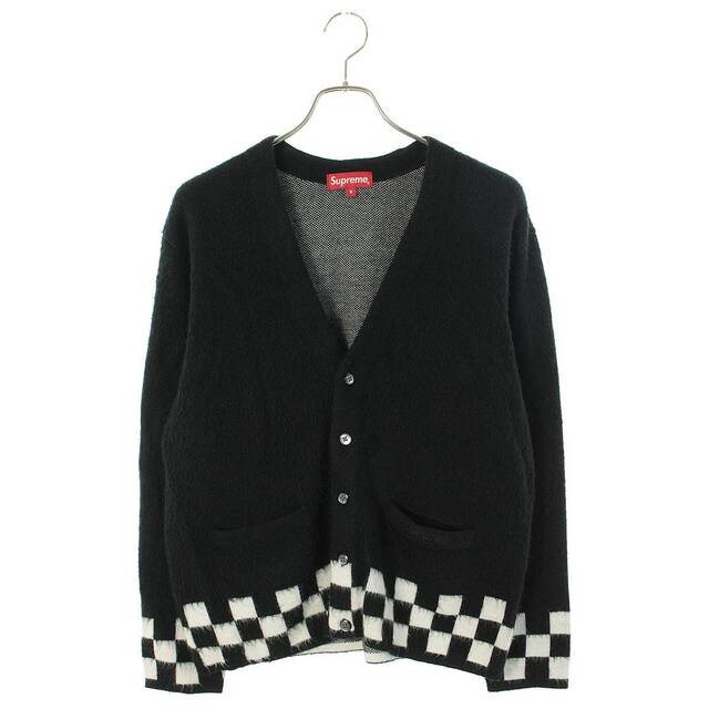 カーディガンシュプリーム 21SS Brushed Checkerboard Cardigan チェッカー柄モヘアカーディガン メンズ S