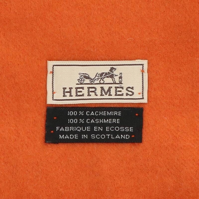 Hermes - エルメス ロゴ刺繍カシミヤフリンジマフラー メンズの通販 by 