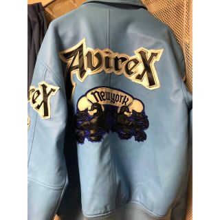 裄丈59cm希少極美品　avirex レザージャケット　スタジャン　那須川天心着用