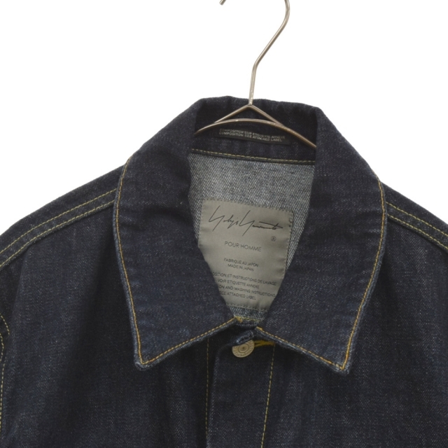 Yohji Yamamoto(ヨウジヤマモト)のYohji Yamamoto POUR HOMME ヨウジヤマモト プールオム 21SS SPOTTED HORSE 14OZ DENIM BLOUSON 3rd デニム ジャケット インディゴ HG-Y10-030 メンズのジャケット/アウター(Gジャン/デニムジャケット)の商品写真