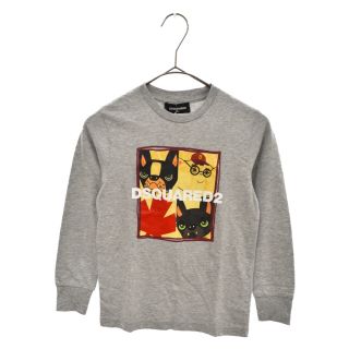 ディースクエアード(DSQUARED2)のDSQUARED2 ディースクエアード KIDS プリント クルーネック ロングスリーブカットソー DQ048J グレー(Tシャツ/カットソー(七分/長袖))