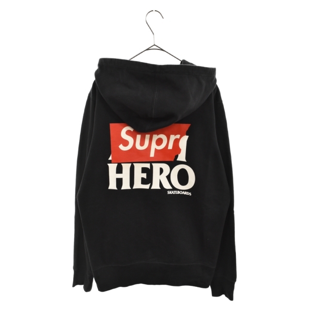 SUPREME シュプリーム 14SS×ANTI HERO Zip-Up Sweat Shirt×アンタイヒーロー ジップアップスウェットシャツ バックプリント パーカー ブラック 激安買付 supreme antihero Sweat Hoodie パーカーZipUp パーカー