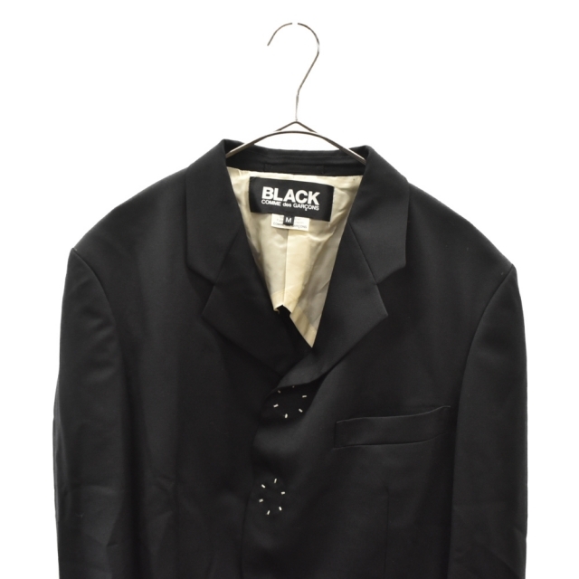 BLACK COMME des GARCONS(ブラックコムデギャルソン)のBLACK COMME des GARCONS ブラックコムデギャルソン 10AW　ウールギャバスナップボタン燕尾ジャケット　ブラック　1G-J205 メンズのジャケット/アウター(フライトジャケット)の商品写真
