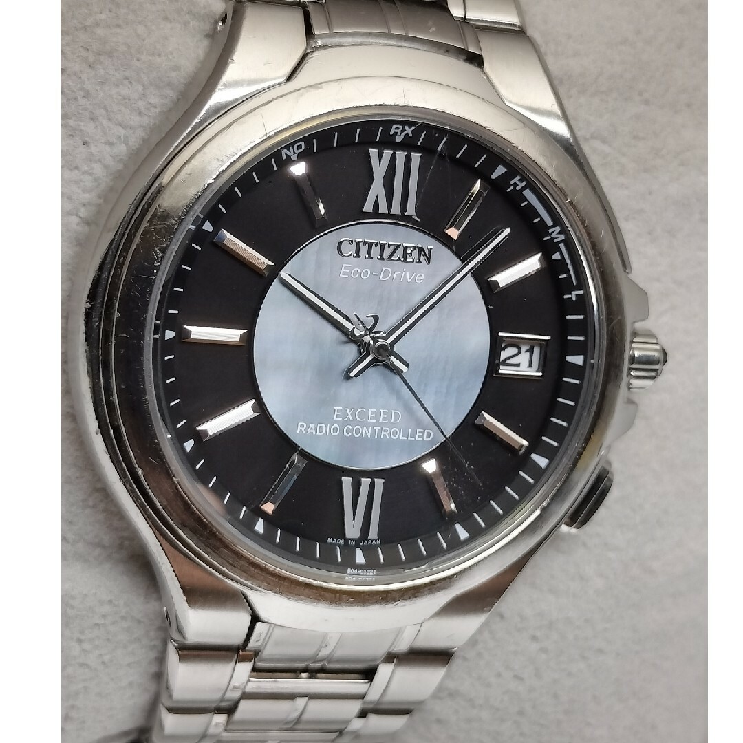 CITIZEN - 高級黒蝶貝 シチズン エクシード 電波ソーラー 軽量 CITIZEN - 高級黒蝶貝 シチズン エクシード 電波ソーラー 軽量