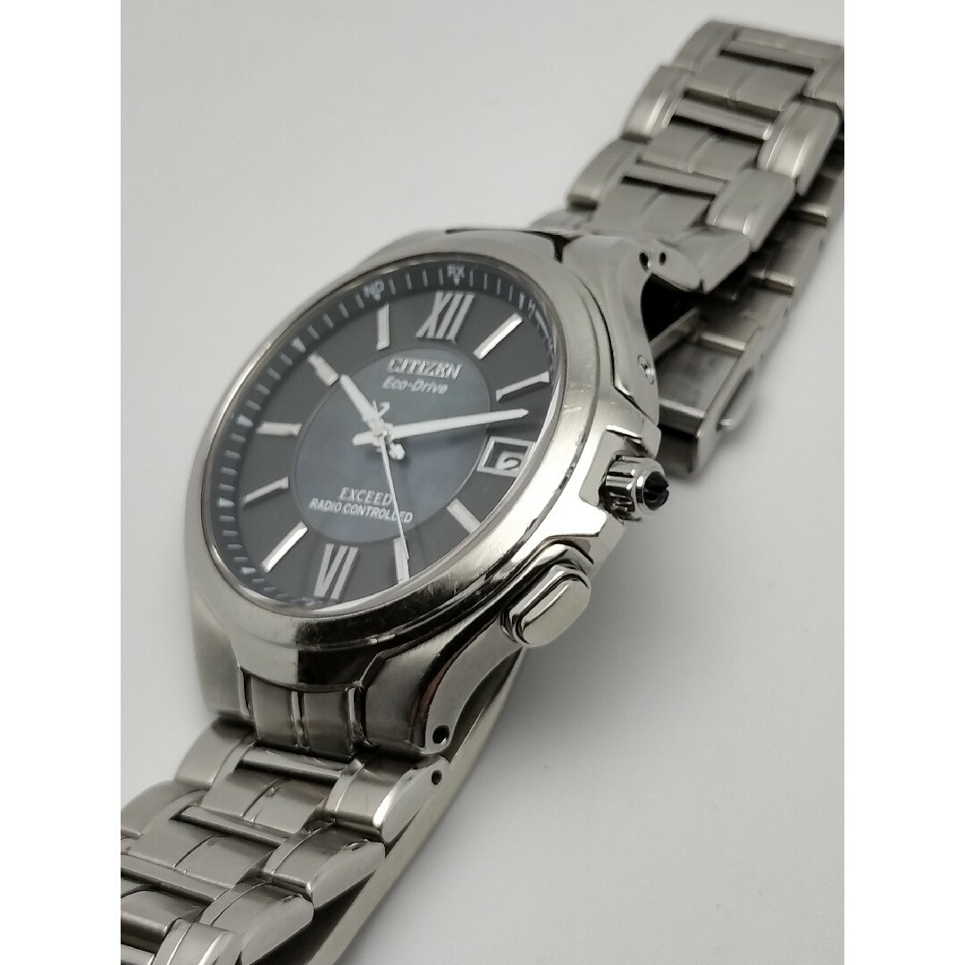 CITIZEN - 高級黒蝶貝 シチズン エクシード 電波ソーラー 軽量 CITIZEN - 高級黒蝶貝 シチズン エクシード 電波ソーラー 軽量