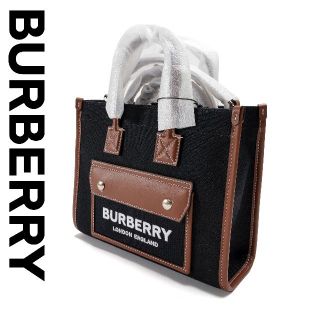 バーバリー(BURBERRY)の新品 レディース BURBERRY キャンバス＆レザー ミ二 フレヤトート(トートバッグ)