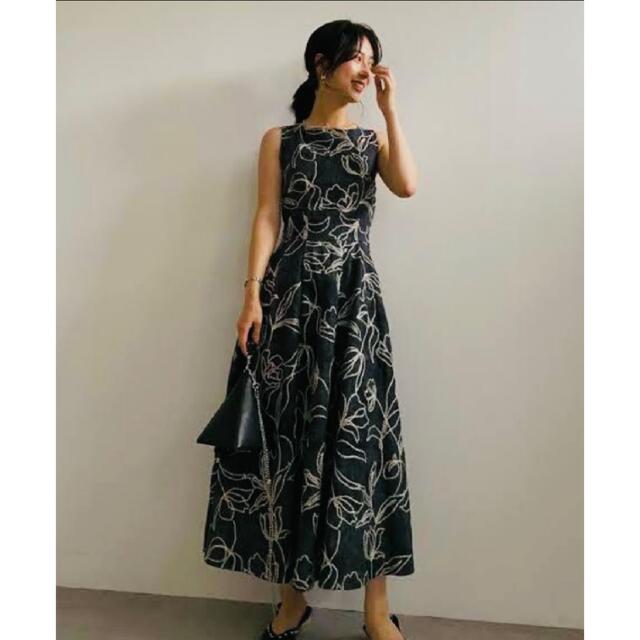 Ameri VINTAGE - AMERIDENIMLIKEFLOWERDRESSデニムフラワー Ameri VINTAGE - AMERIDENIMLIKEFLOWERDRESSデニムフラワー