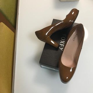 販売お得セール FOXEY パンプス ヒール 37 ブラウン フォクシー ふ