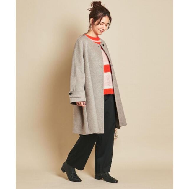 美品】BEAUTYu0026YOUTH ビーバーノーカラーフレアコート- BEAUTY\u0026YOUTH UNITEDARROWS サイズS スウェットデニム
