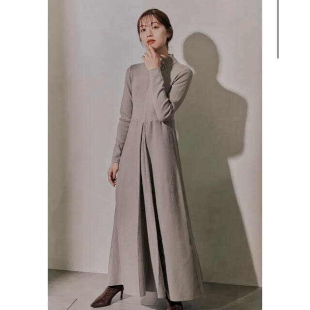 60cm素材詳細本体アクリル【新品未使用】L'Or ＊Box Pleats Knit Dress