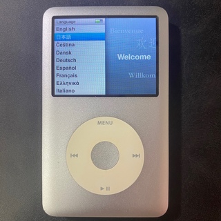 アイポッド(iPod)のiPod classic 120GB シルバー　ケース、ケーブル付き(ポータブルプレーヤー)