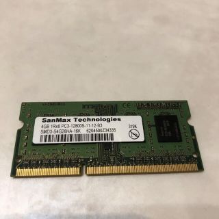 SanMax DDR3 1Rx8 PC3-12800S 4GB SO-DIMM(PCパーツ)