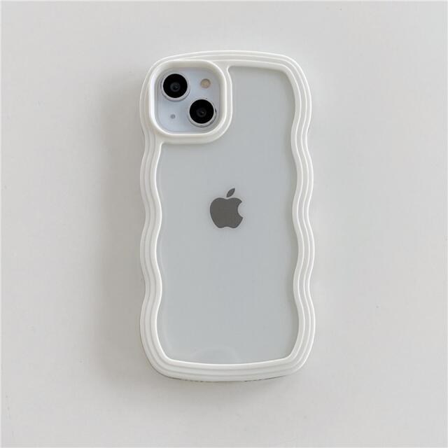 ホワイト　波型　シンプル可愛い　ピンク　パープル　iPhoneXケースXsケース スマホ/家電/カメラのスマホアクセサリー(iPhoneケース)の商品写真