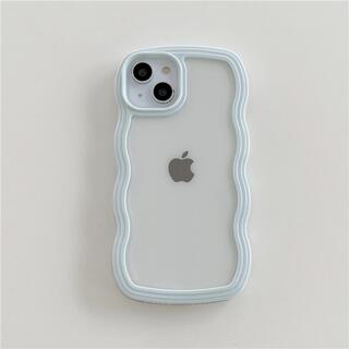 ライトブルー　可愛い　シンプル　波型　ピンク　iPhone11ProMaxケース(iPhoneケース)