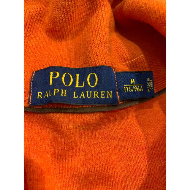 POLO RALPH LAUREN(ポロラルフローレン)のラルフローレン　トレーナー　オレンジ　エルボーパッチ レディースのトップス(トレーナー/スウェット)の商品写真