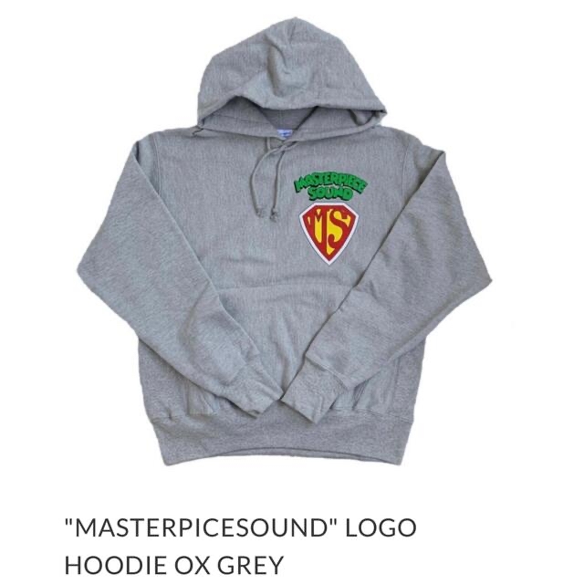 込MASTERPIECESOUND LOGO HOODIE OX GREY XL