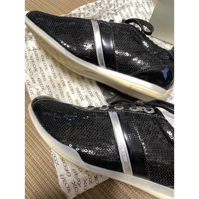 GEOXジェオックス【呼吸する靴】スパンコールスニーカー39号24.5cm ...