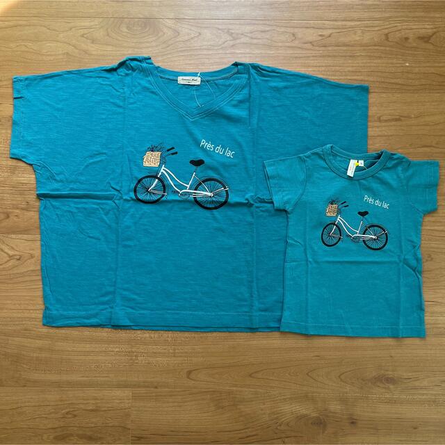 SM2(サマンサモスモス)の【サマンサモスモス＆ラーゴム】自転車プリントＴシャツ親子リンクコーデ２枚セット レディースのトップス(Tシャツ(半袖/袖なし))の商品写真