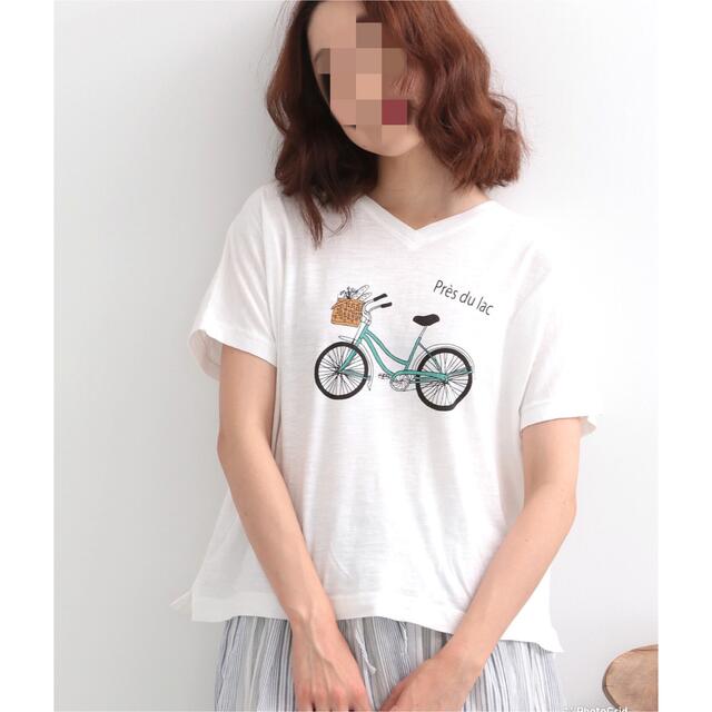 SM2(サマンサモスモス)の【サマンサモスモス＆ラーゴム】自転車プリントＴシャツ親子リンクコーデ２枚セット レディースのトップス(Tシャツ(半袖/袖なし))の商品写真