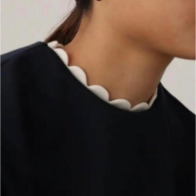 eLLa エラ スカラップ scallop プルオーバー ネイビー